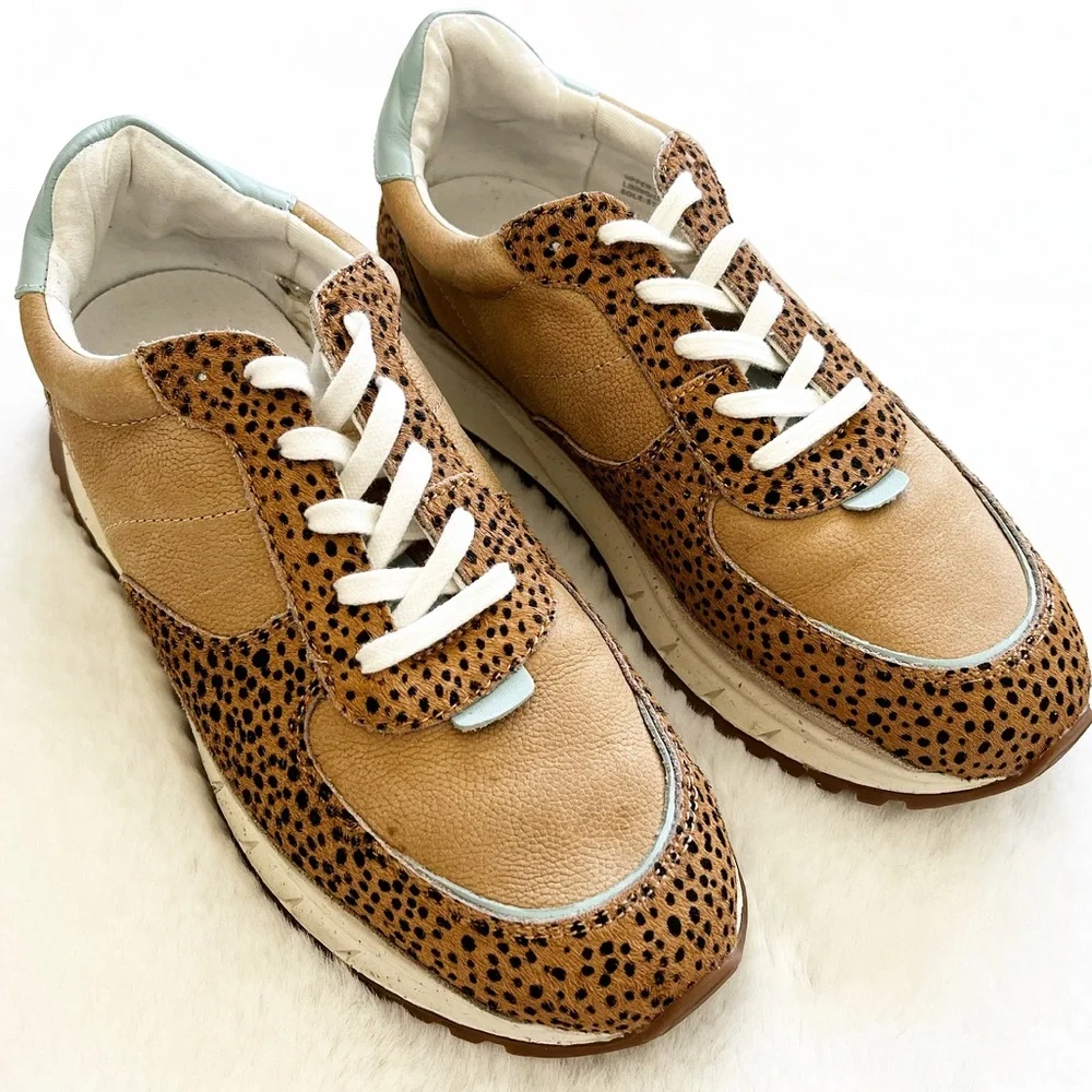 MADEWELL Kickoff Trainer Sneakers Faraway Sky Multi Spot Dot Haircalf